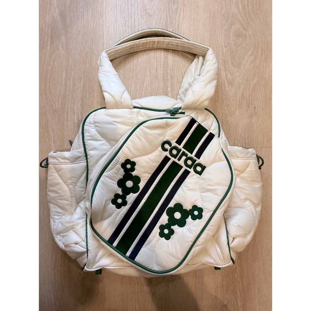 Caraa Sport Quilted Racket Pickleball Tennis Tote Bag White